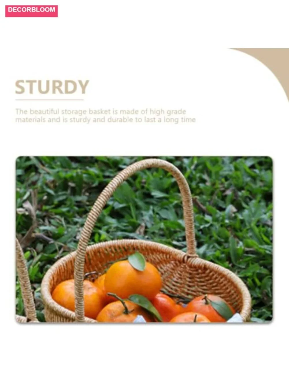 Picnic Basket Plastic Rattan Folding Harvest Shopping Outdoor